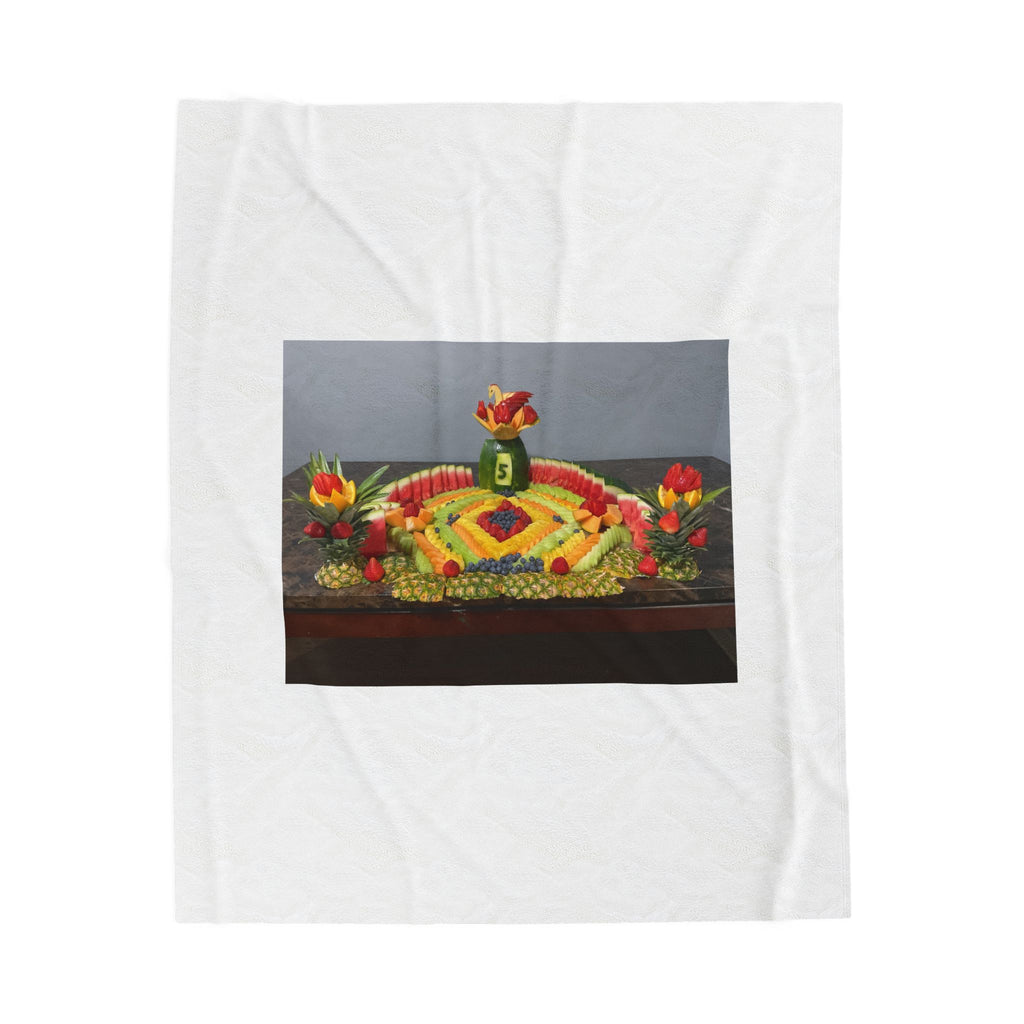 Plush Blanket — Colorful Fruit Centerpiece Photo Throw