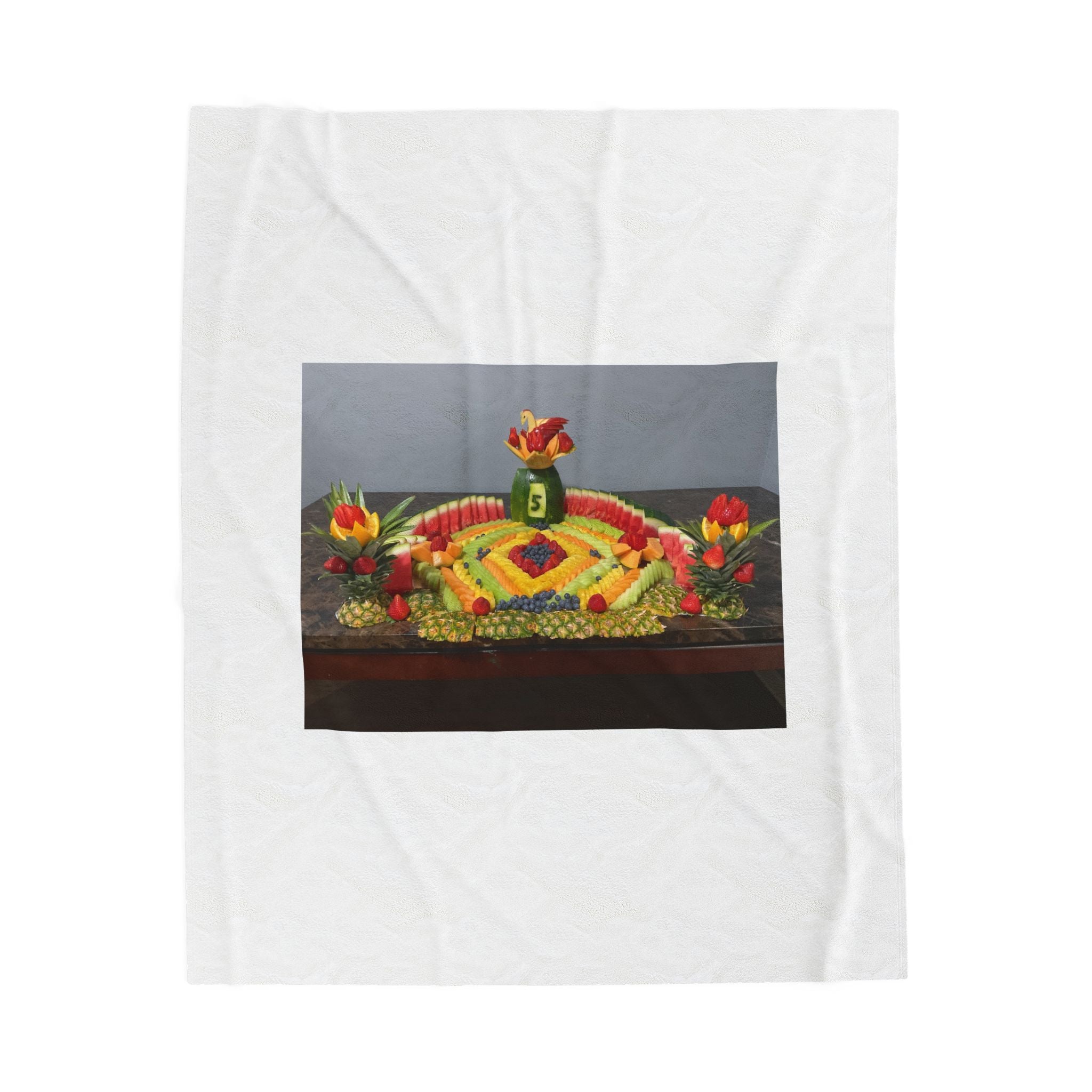 Plush Blanket — Colorful Fruit Centerpiece Photo Throw