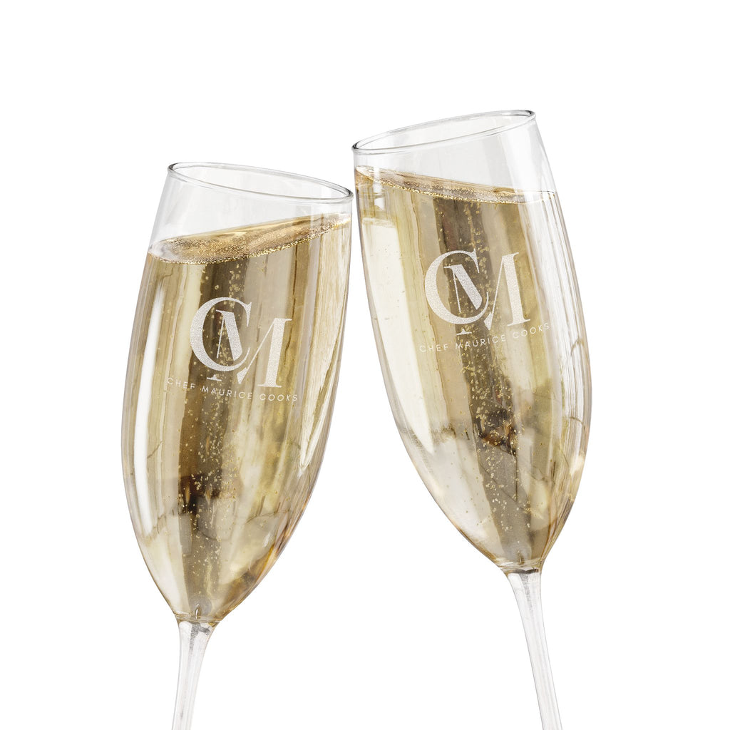 Wine Glasses - Celebrity Chef Maurice Exquisite Engraved Champagne Glass, 8oz