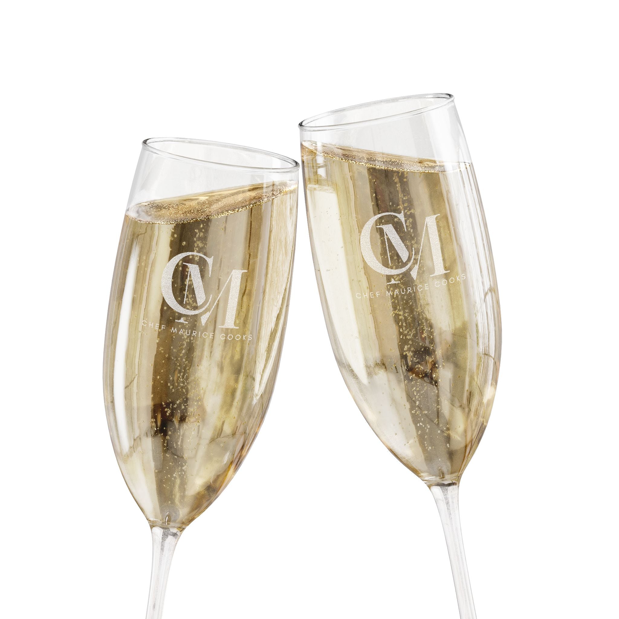 Wine Glasses - Celebrity Chef Maurice Exquisite Engraved Champagne Glass, 8oz
